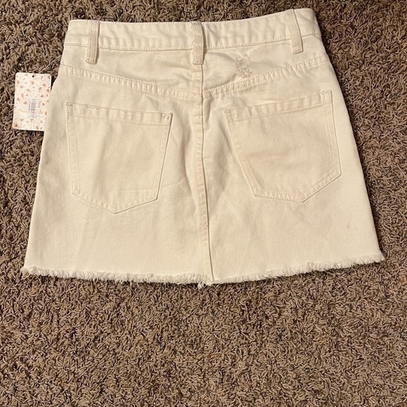 Free People Vintage White Zip It Up Mini Skirt Sz 25 NWT - Picture 5 of 6